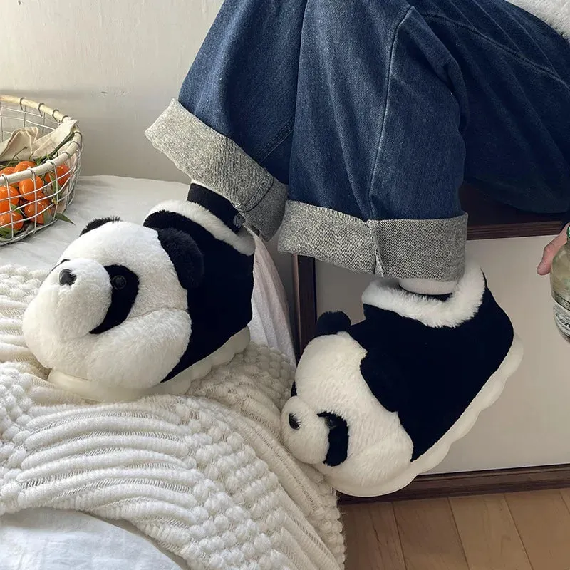 Kawaii Panda Plush Slippers 🐼✨ | Cozy Cartoon Indoor Footwear for Couples | Winter Warmth & Cute Comfort!