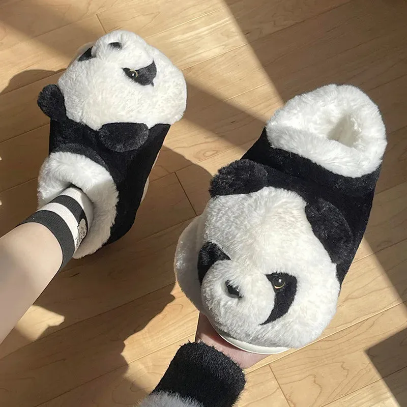 Kawaii Panda Plush Slippers 🐼✨ | Cozy Cartoon Indoor Footwear for Couples | Winter Warmth & Cute Comfort!