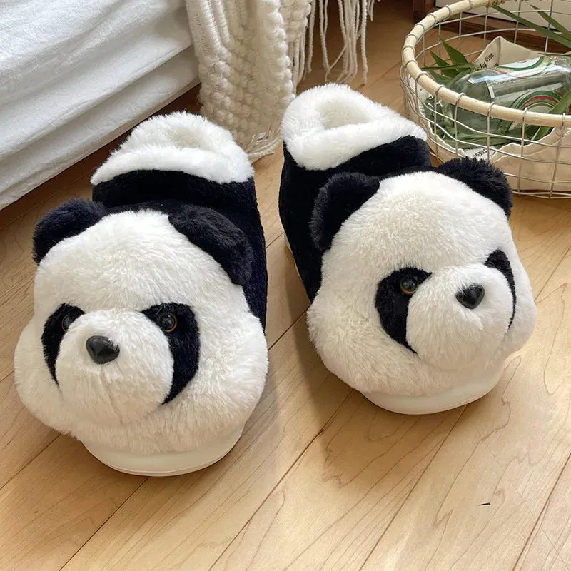 Kawaii Panda Plush Slippers 🐼✨ | Cozy Cartoon Indoor Footwear for Couples | Winter Warmth & Cute Comfort!