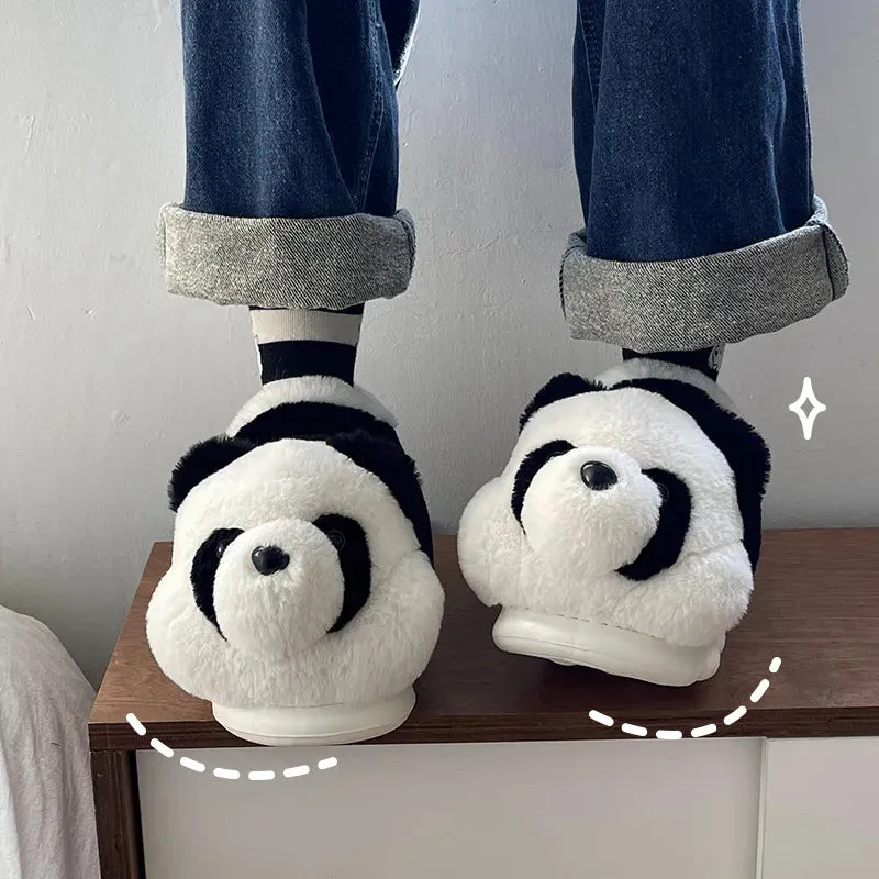 Kawaii Panda Plush Slippers 🐼✨ | Cozy Cartoon Indoor Footwear for Couples | Winter Warmth & Cute Comfort!