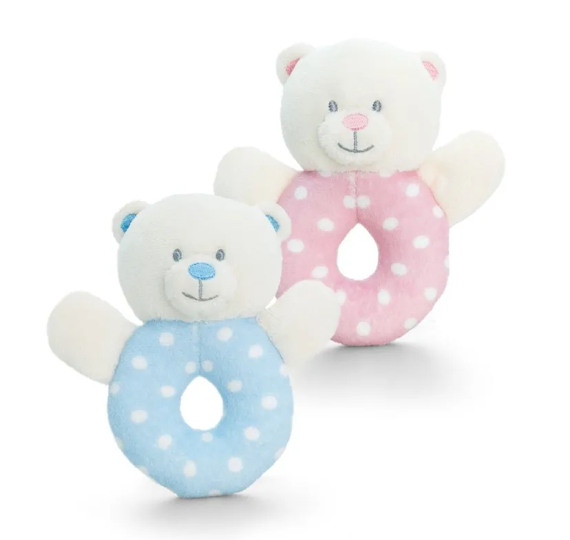 Keel Toys Baby Bear Ring Rattle 12cm