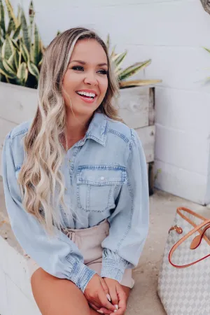 Laidback Button Front Denim Shirt