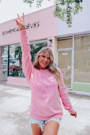 Let's Go Girls Graphic Sweatshirt - Pink
