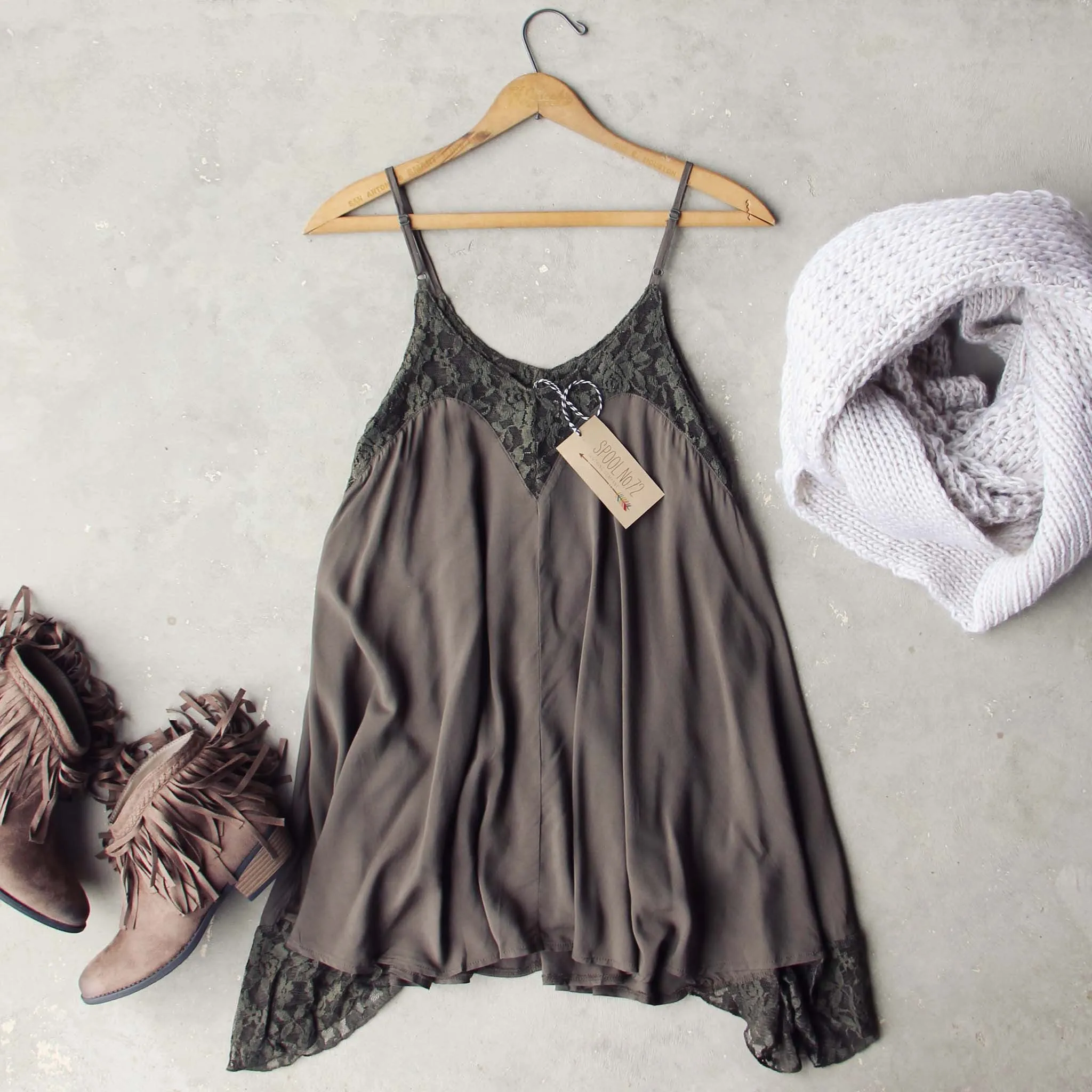 Linden Layering Tunic in Dark Sage