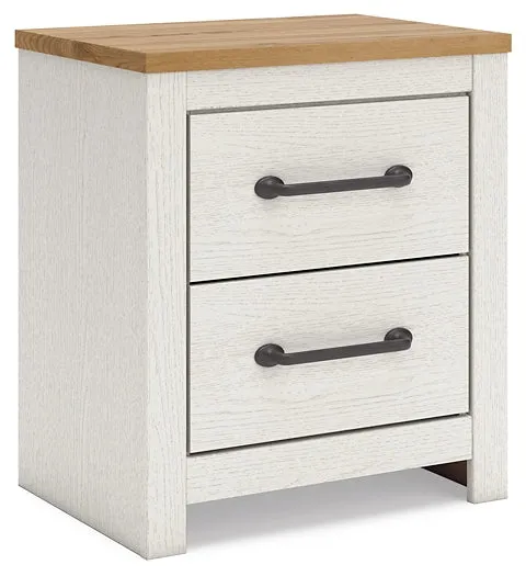 Linnocreek Queen Panel Headboard with Mirrored Dresser, Chest and Nightstand