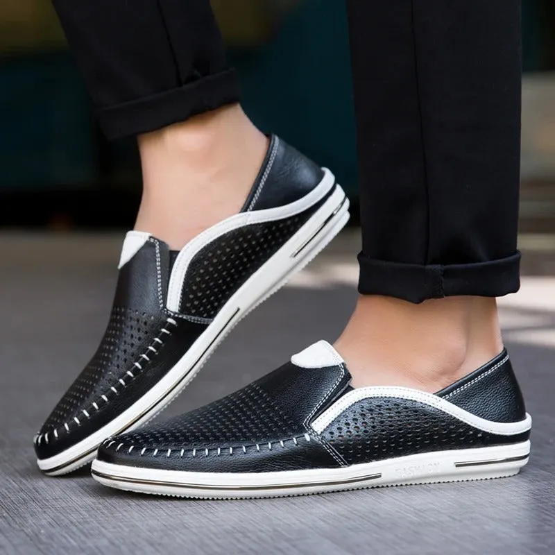 Men’s Breathable Colorblock Vegan Leather Loafers | Eco-Friendly Materials for Everyday Wear