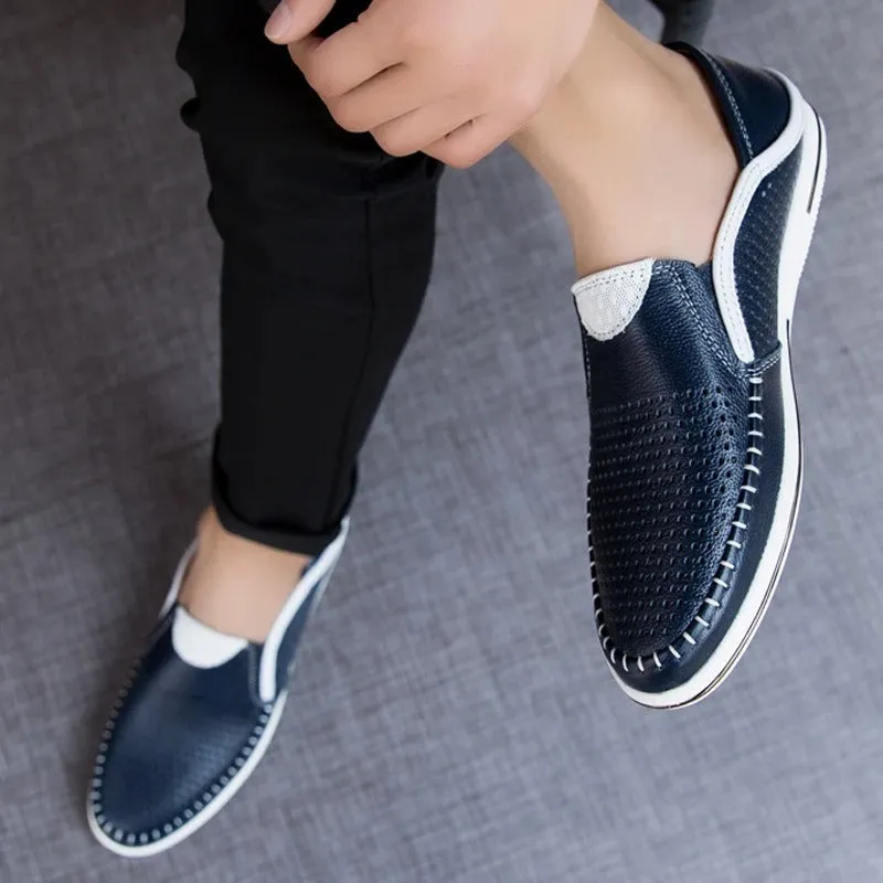Men’s Breathable Colorblock Vegan Leather Loafers | Eco-Friendly Materials for Everyday Wear