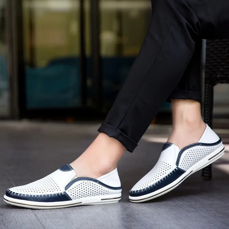 Men’s Breathable Colorblock Vegan Leather Loafers | Eco-Friendly Materials for Everyday Wear
