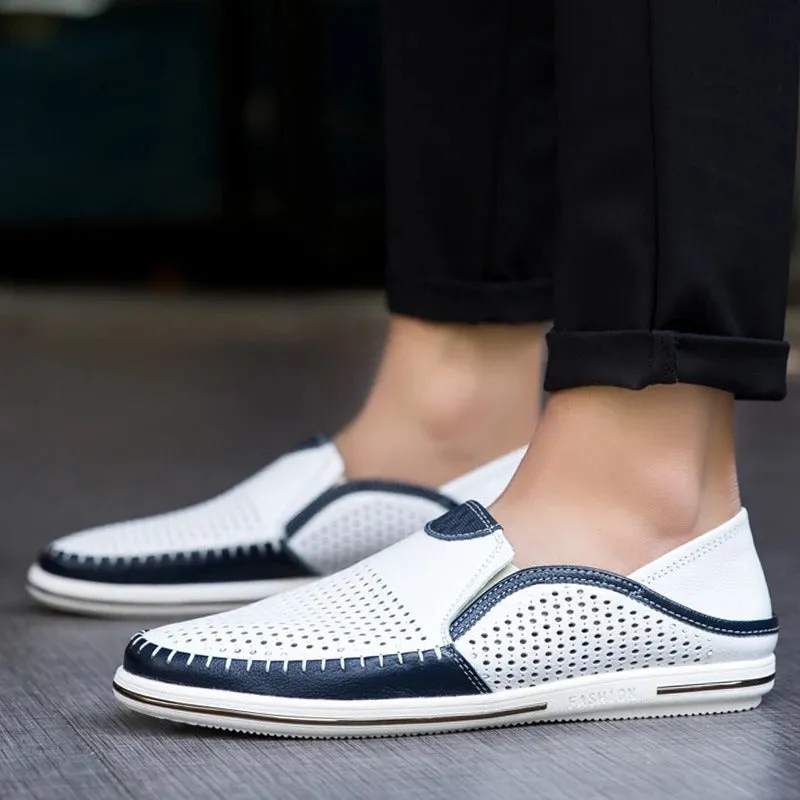 Men’s Breathable Colorblock Vegan Leather Loafers | Eco-Friendly Materials for Everyday Wear