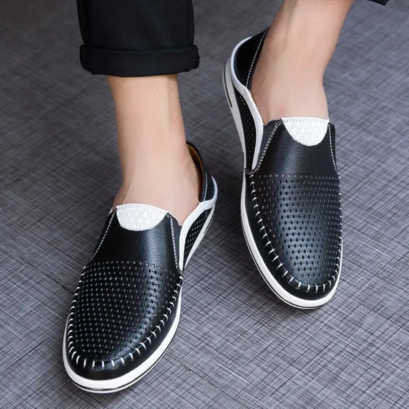 Men’s Breathable Colorblock Vegan Leather Loafers | Eco-Friendly Materials for Everyday Wear