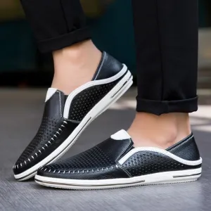 Men’s Breathable Colorblock Vegan Leather Loafers | Eco-Friendly Materials for Everyday Wear