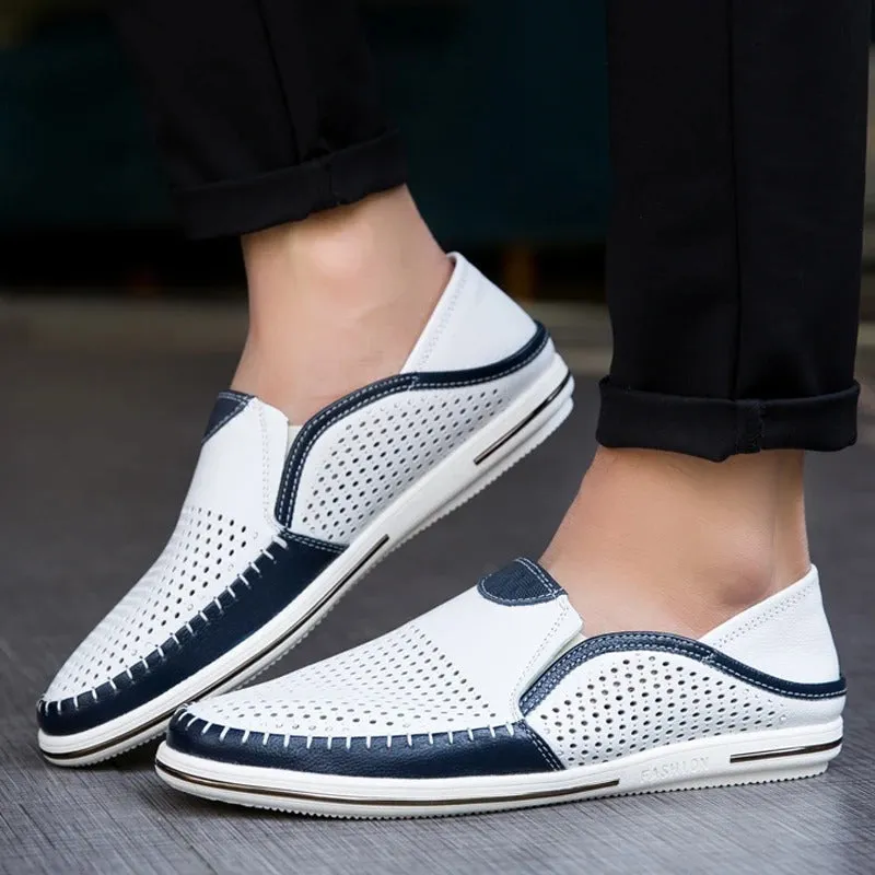 Men’s Breathable Colorblock Vegan Leather Loafers | Eco-Friendly Materials for Everyday Wear