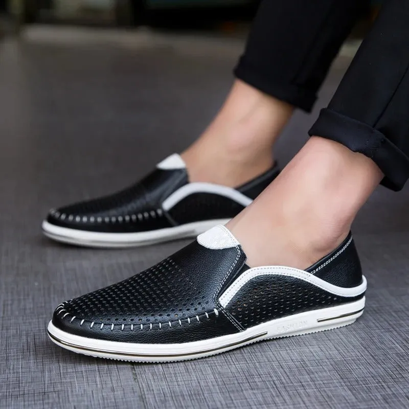 Men’s Breathable Colorblock Vegan Leather Loafers | Eco-Friendly Materials for Everyday Wear