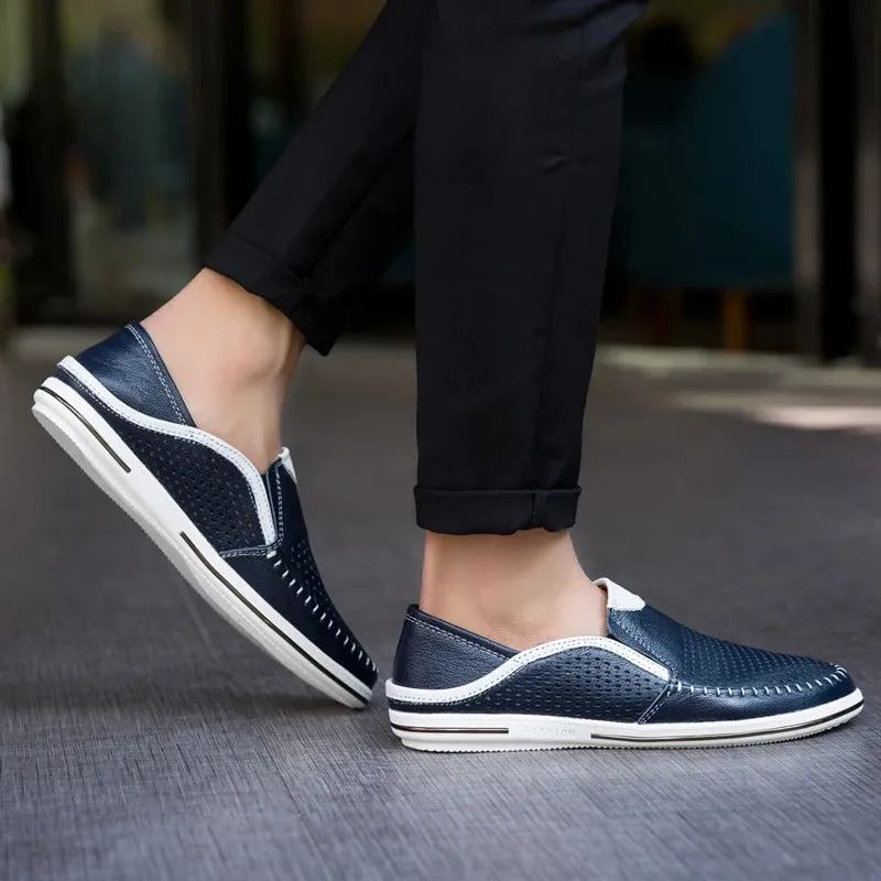 Men’s Breathable Colorblock Vegan Leather Loafers | Eco-Friendly Materials for Everyday Wear