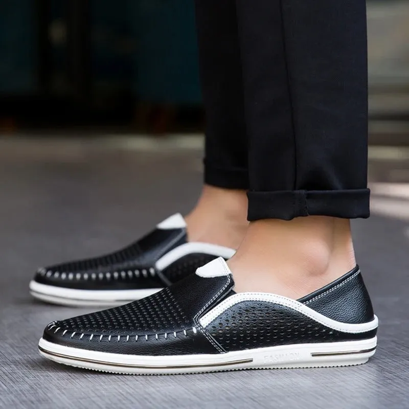 Men’s Breathable Colorblock Vegan Leather Loafers | Eco-Friendly Materials for Everyday Wear