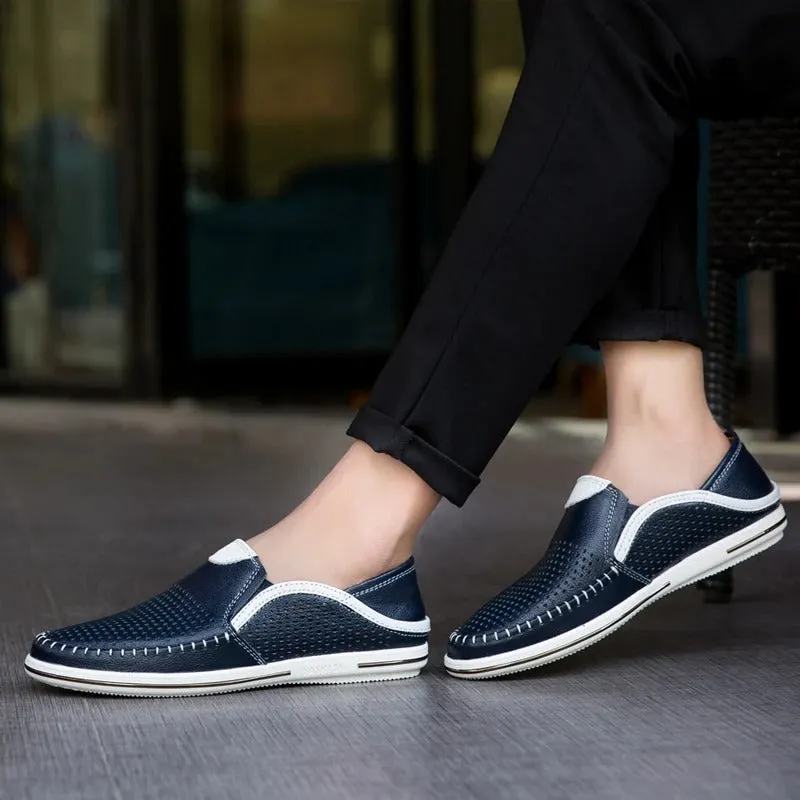 Men’s Breathable Colorblock Vegan Leather Loafers | Eco-Friendly Materials for Everyday Wear