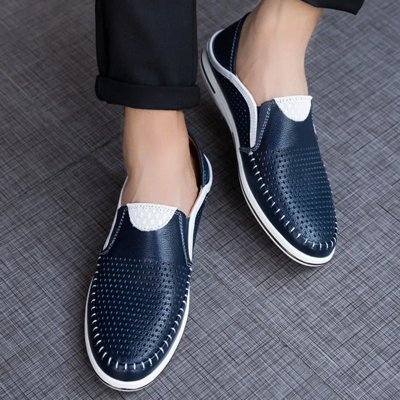 Men’s Breathable Colorblock Vegan Leather Loafers | Eco-Friendly Materials for Everyday Wear
