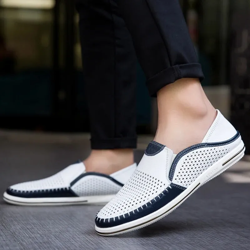 Men’s Breathable Colorblock Vegan Leather Loafers | Eco-Friendly Materials for Everyday Wear