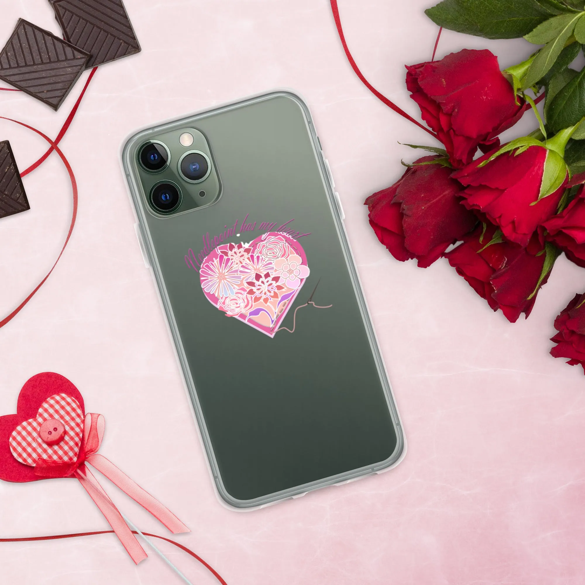 Needlepoint Has My Heart iPhone Case
