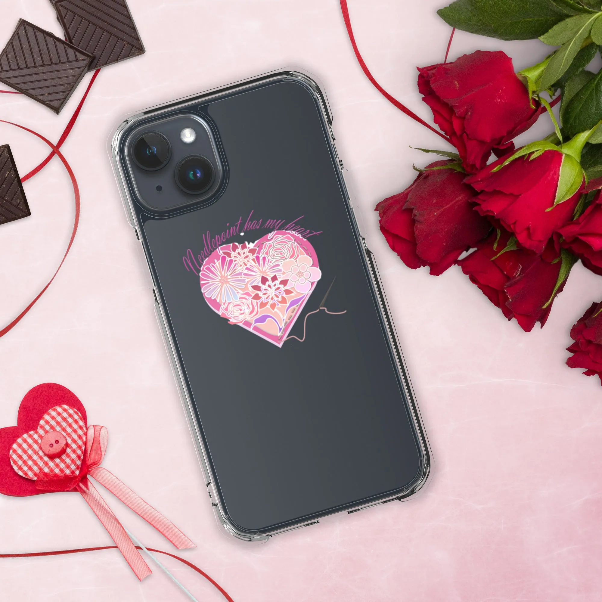 Needlepoint Has My Heart iPhone Case