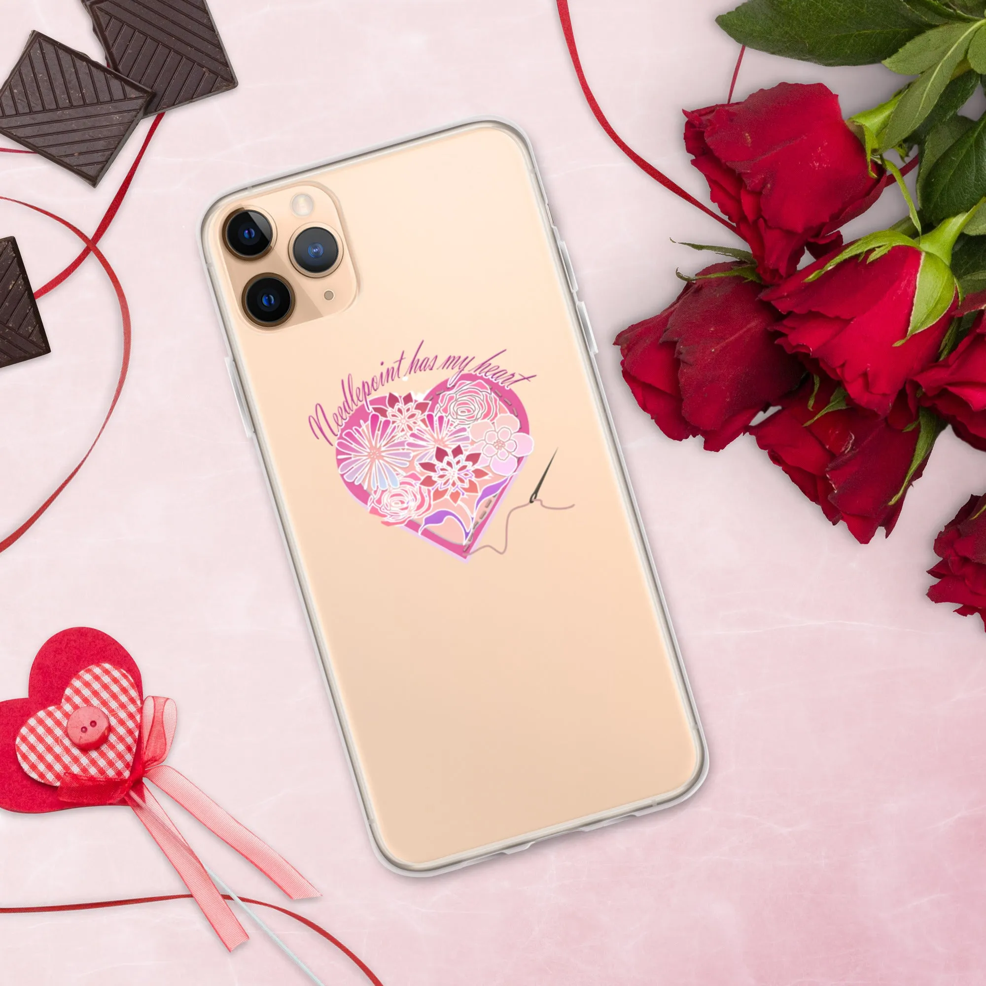 Needlepoint Has My Heart iPhone Case