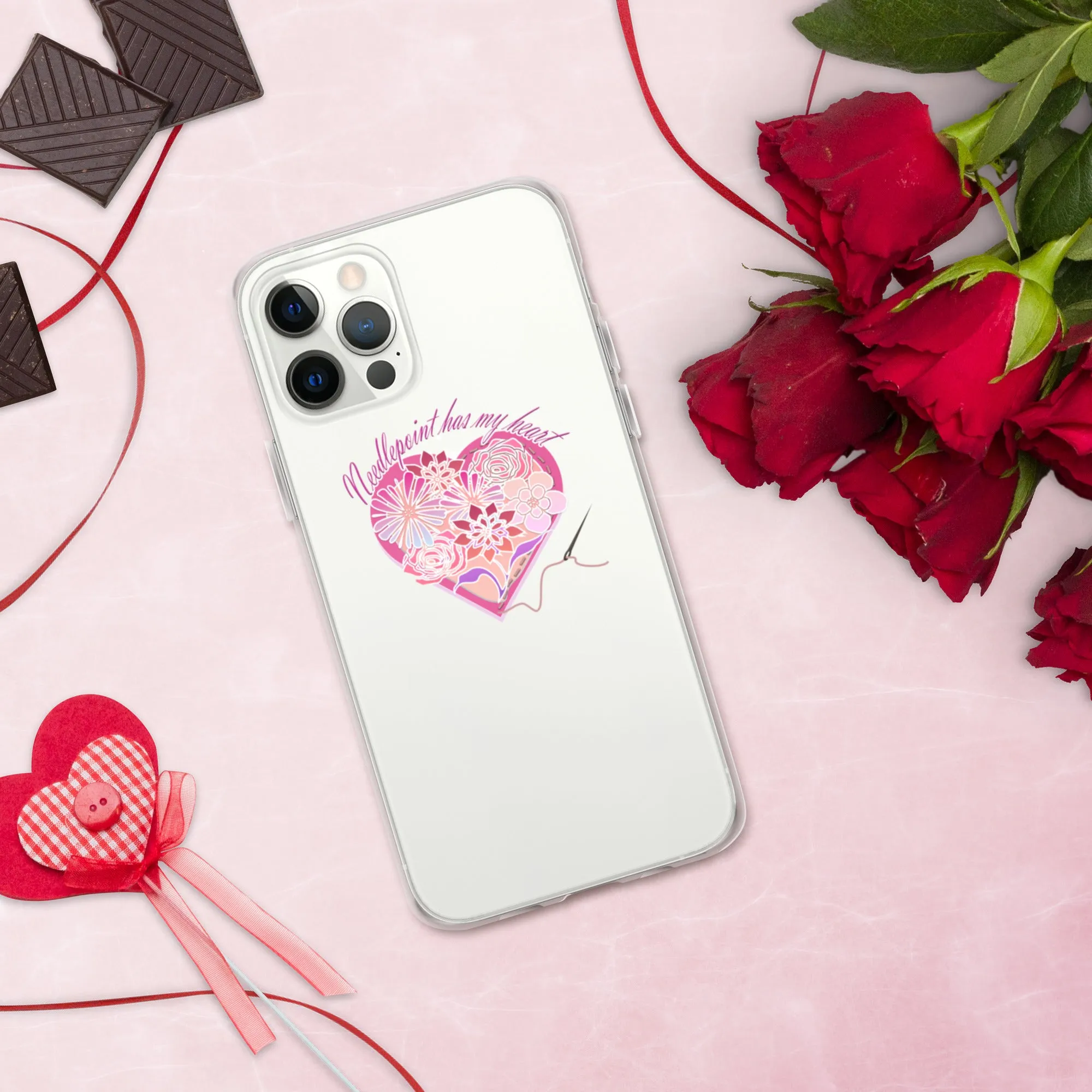 Needlepoint Has My Heart iPhone Case