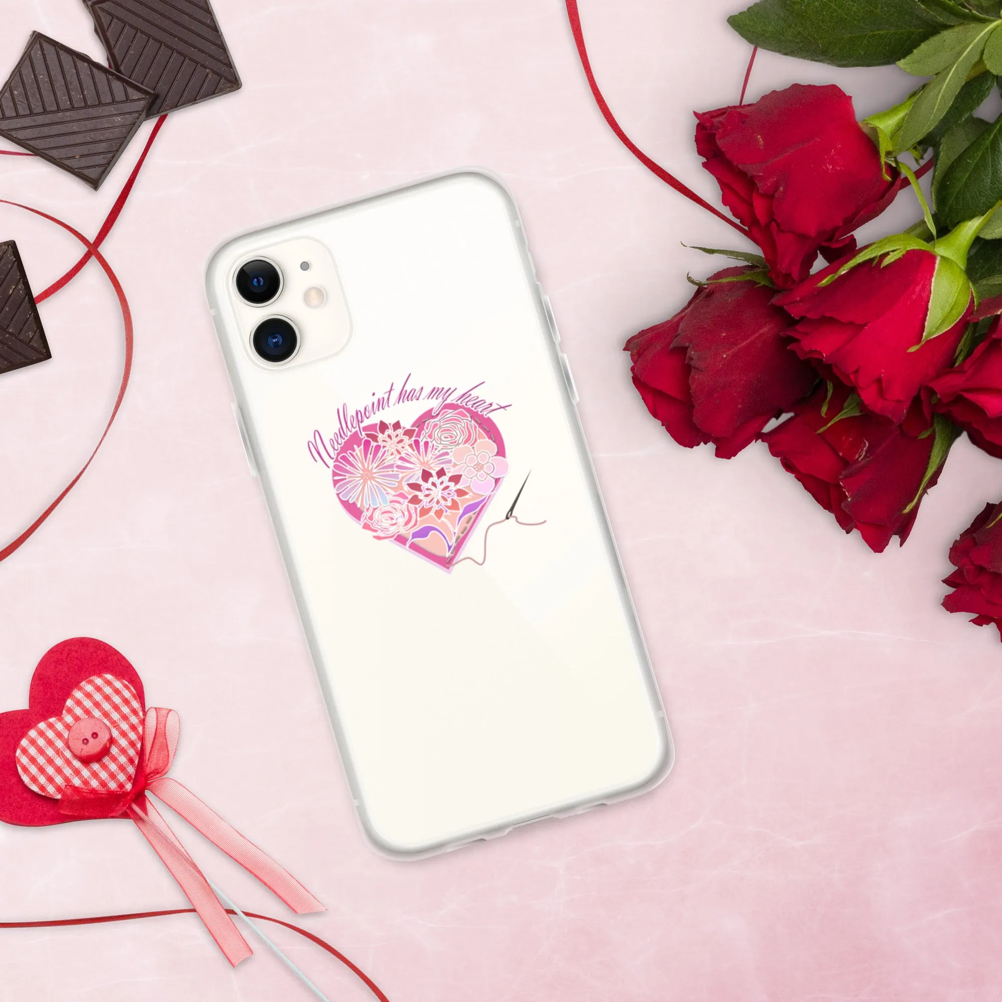 Needlepoint Has My Heart iPhone Case