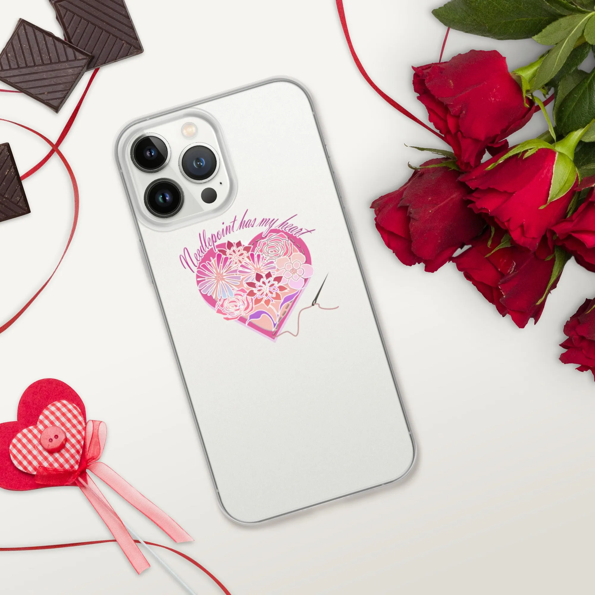 Needlepoint Has My Heart iPhone Case