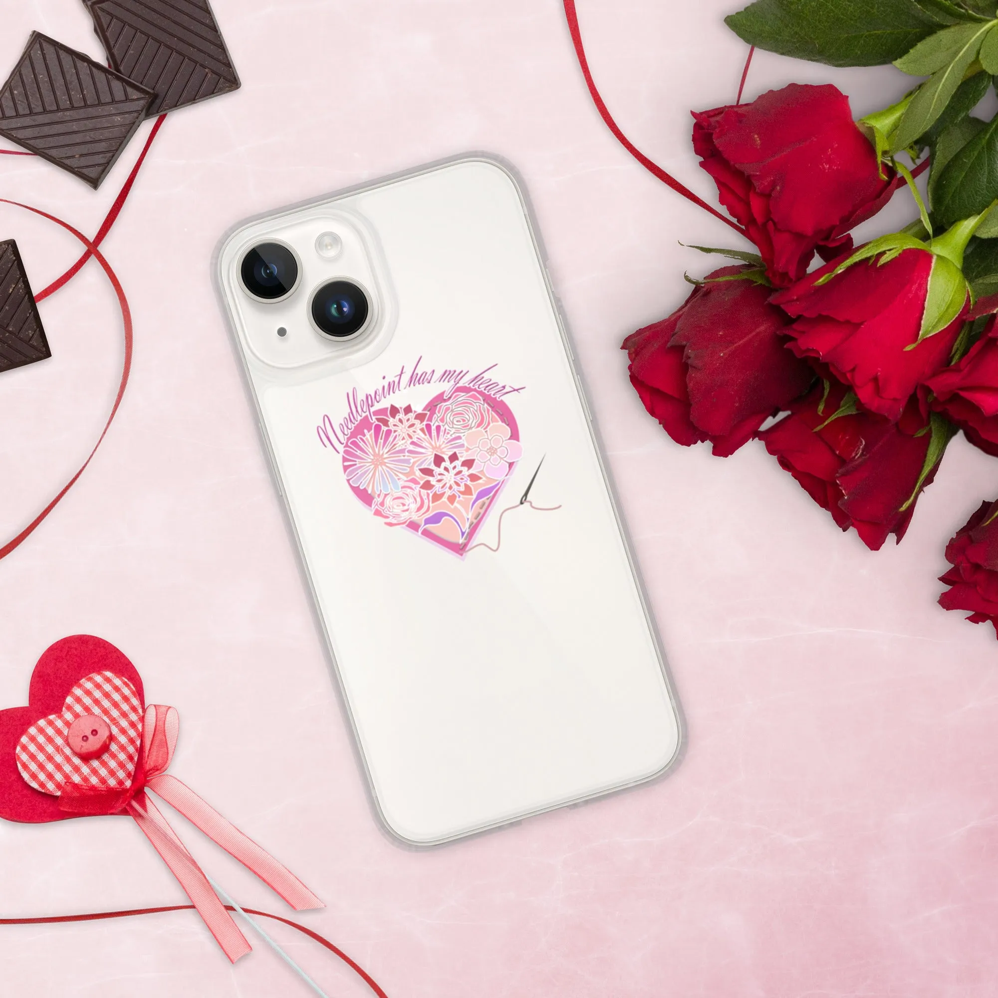 Needlepoint Has My Heart iPhone Case