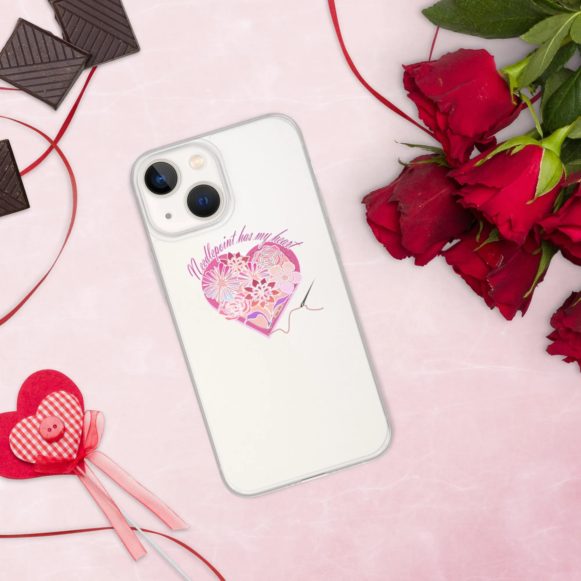 Needlepoint Has My Heart iPhone Case