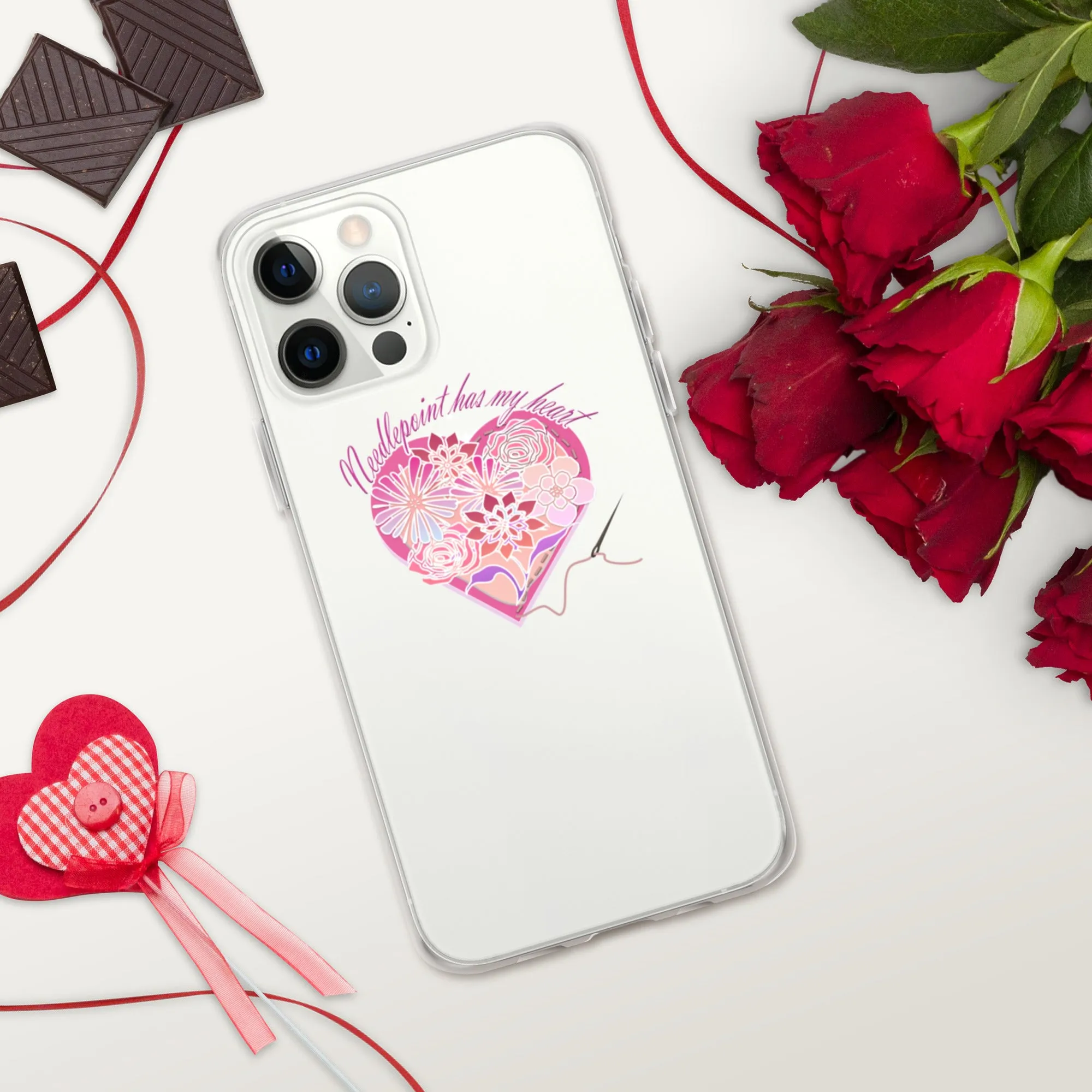 Needlepoint Has My Heart iPhone Case