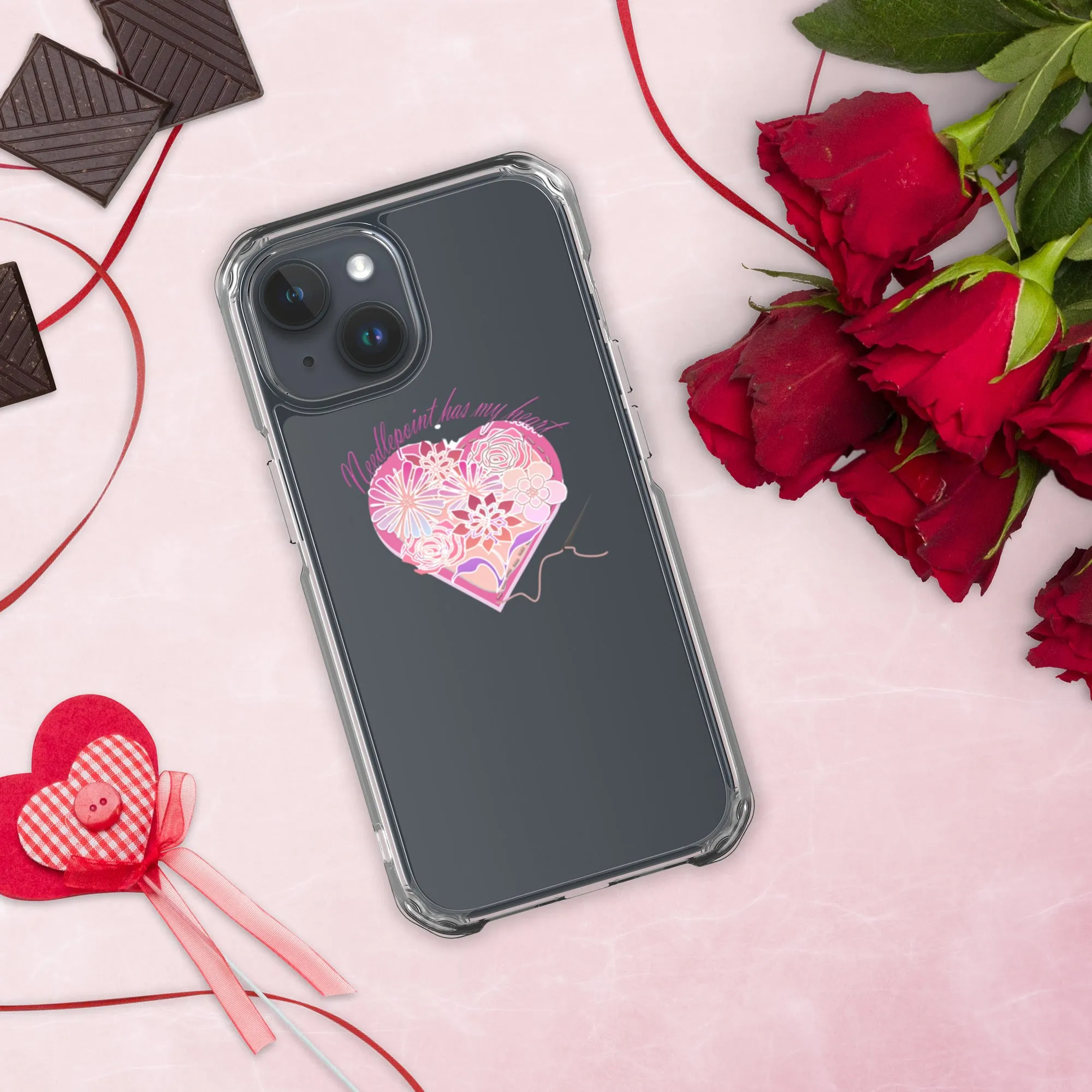Needlepoint Has My Heart iPhone Case