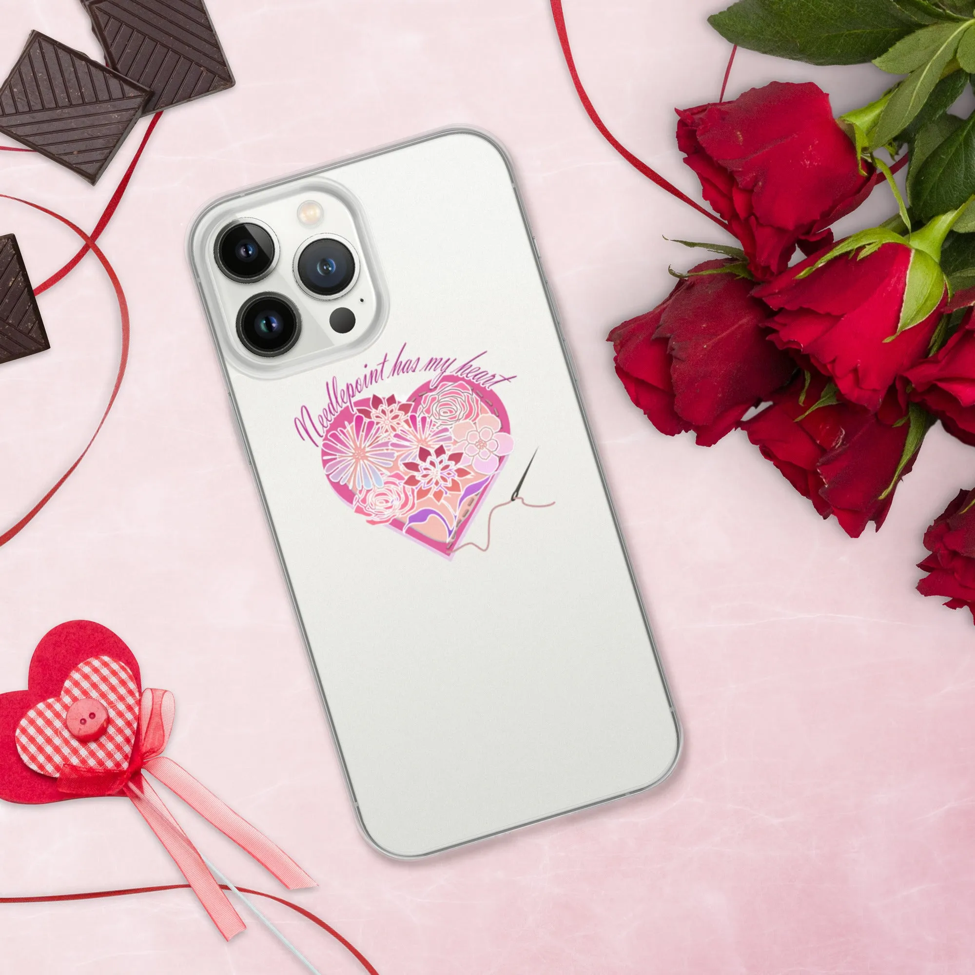 Needlepoint Has My Heart iPhone Case