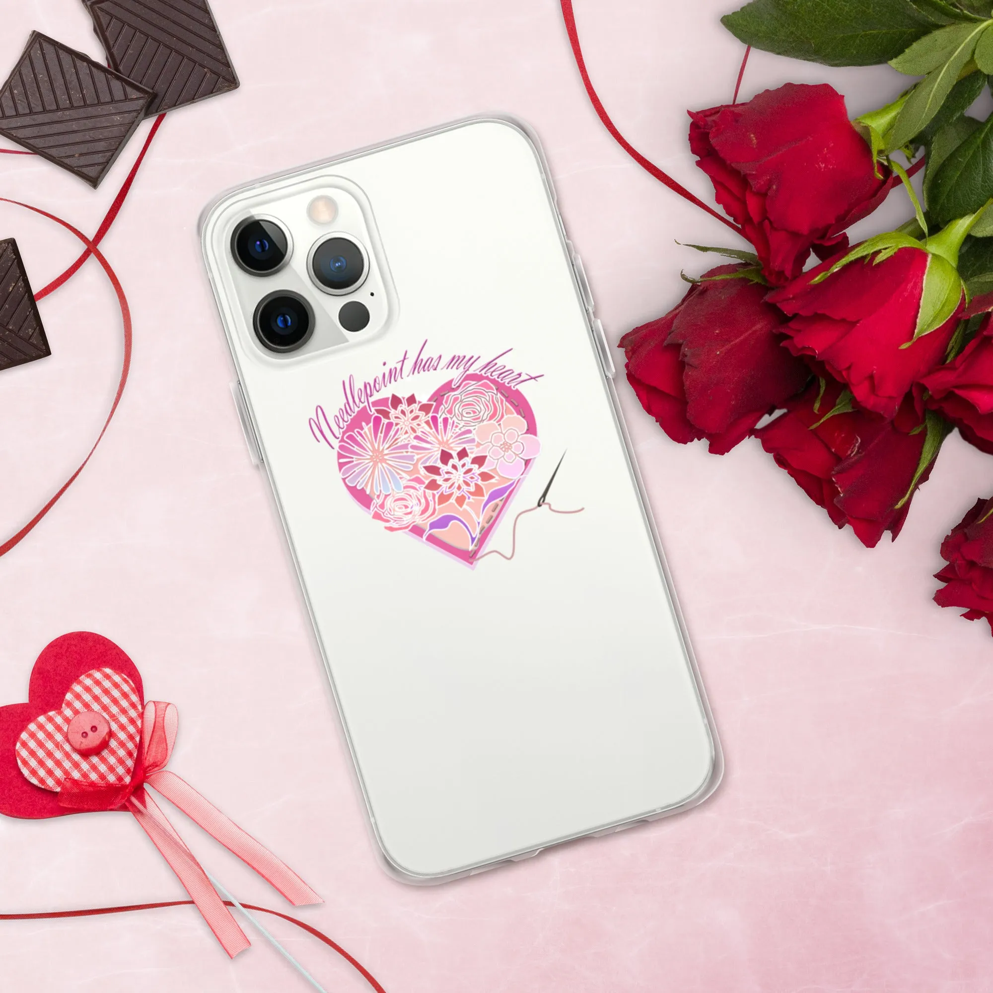 Needlepoint Has My Heart iPhone Case