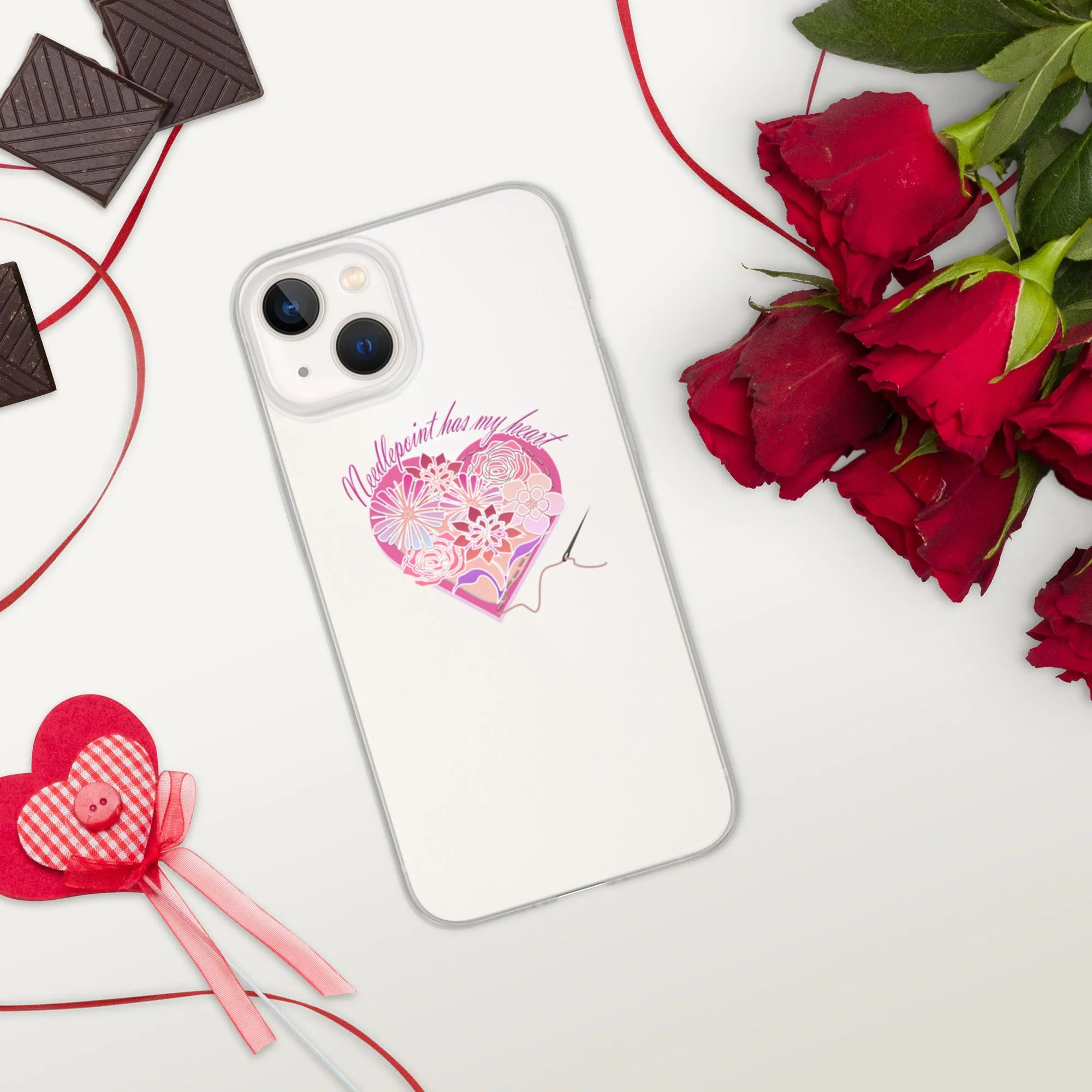 Needlepoint Has My Heart iPhone Case