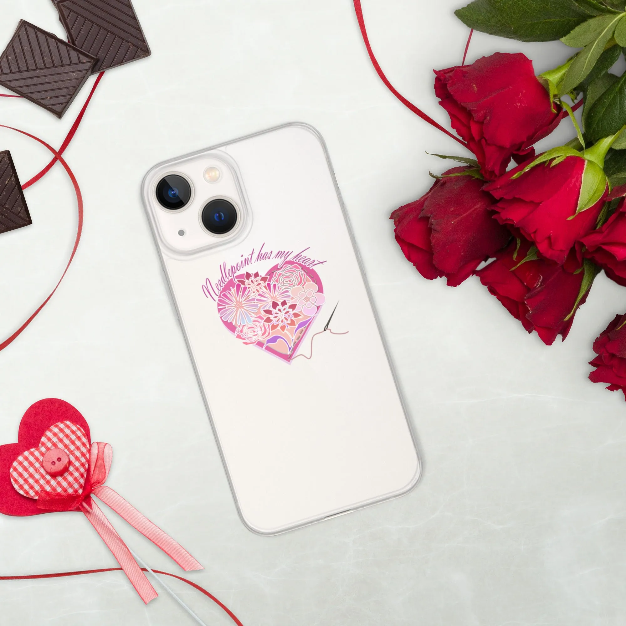 Needlepoint Has My Heart iPhone Case
