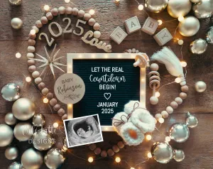 New Years Digital Pregnancy Announcement For Social Media