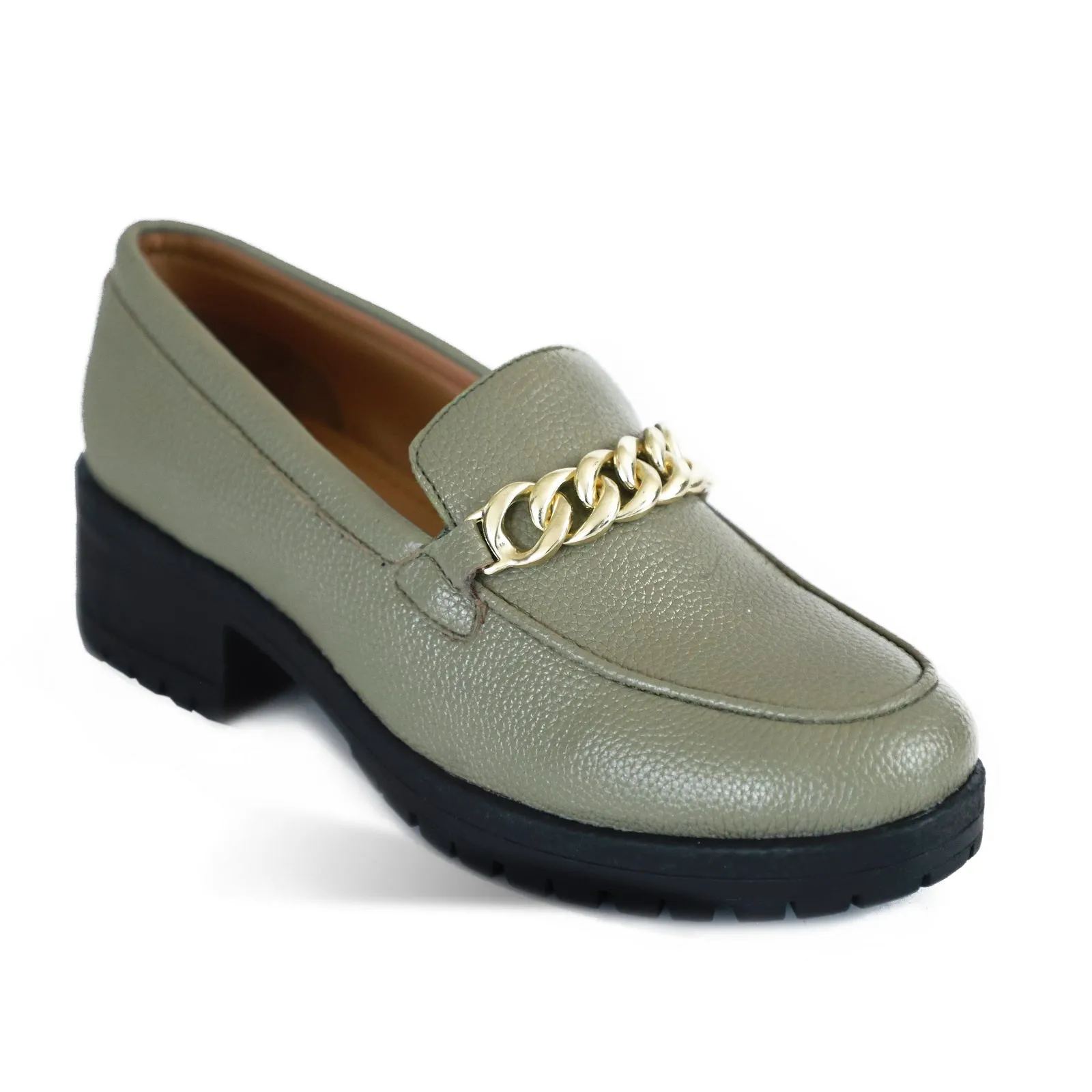 NICHE Women Brawny Buckle Loafers (Green)
