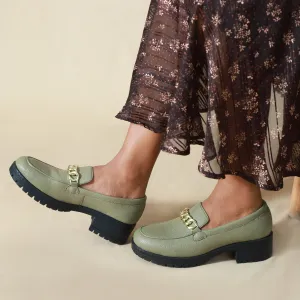 NICHE Women Brawny Buckle Loafers (Green)