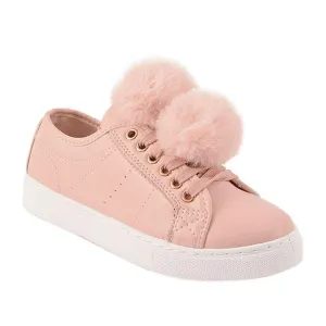 Nude PU Pom Pom Pumps - Makayla