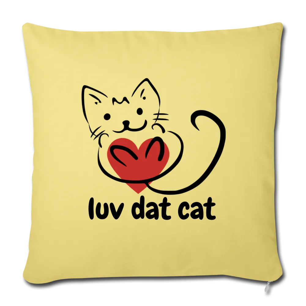 Official Luv Dat Cat Throw Pillow Cover 17.5” x 17.5”
