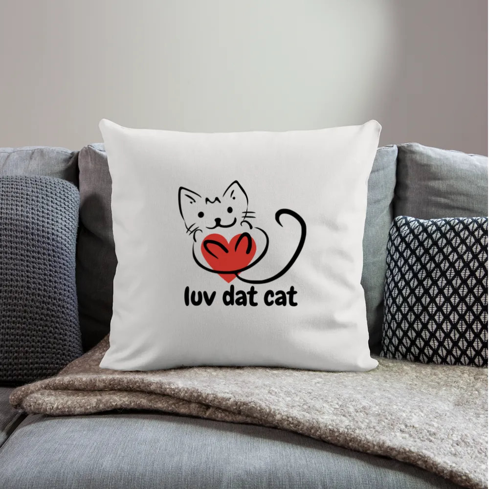 Official Luv Dat Cat Throw Pillow Cover 17.5” x 17.5”