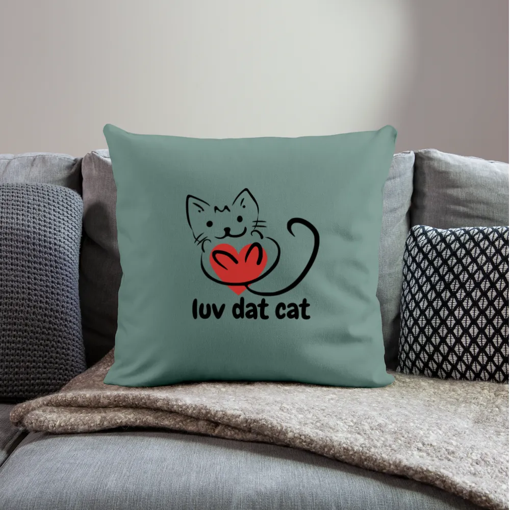 Official Luv Dat Cat Throw Pillow Cover 17.5” x 17.5”