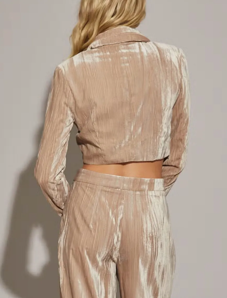 One Button Cropped Blazer