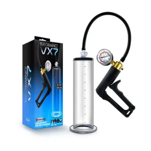 Performance - Vx7 Vacuum Penis Pump With Brass Trigger, Pressure Gauge - Clear