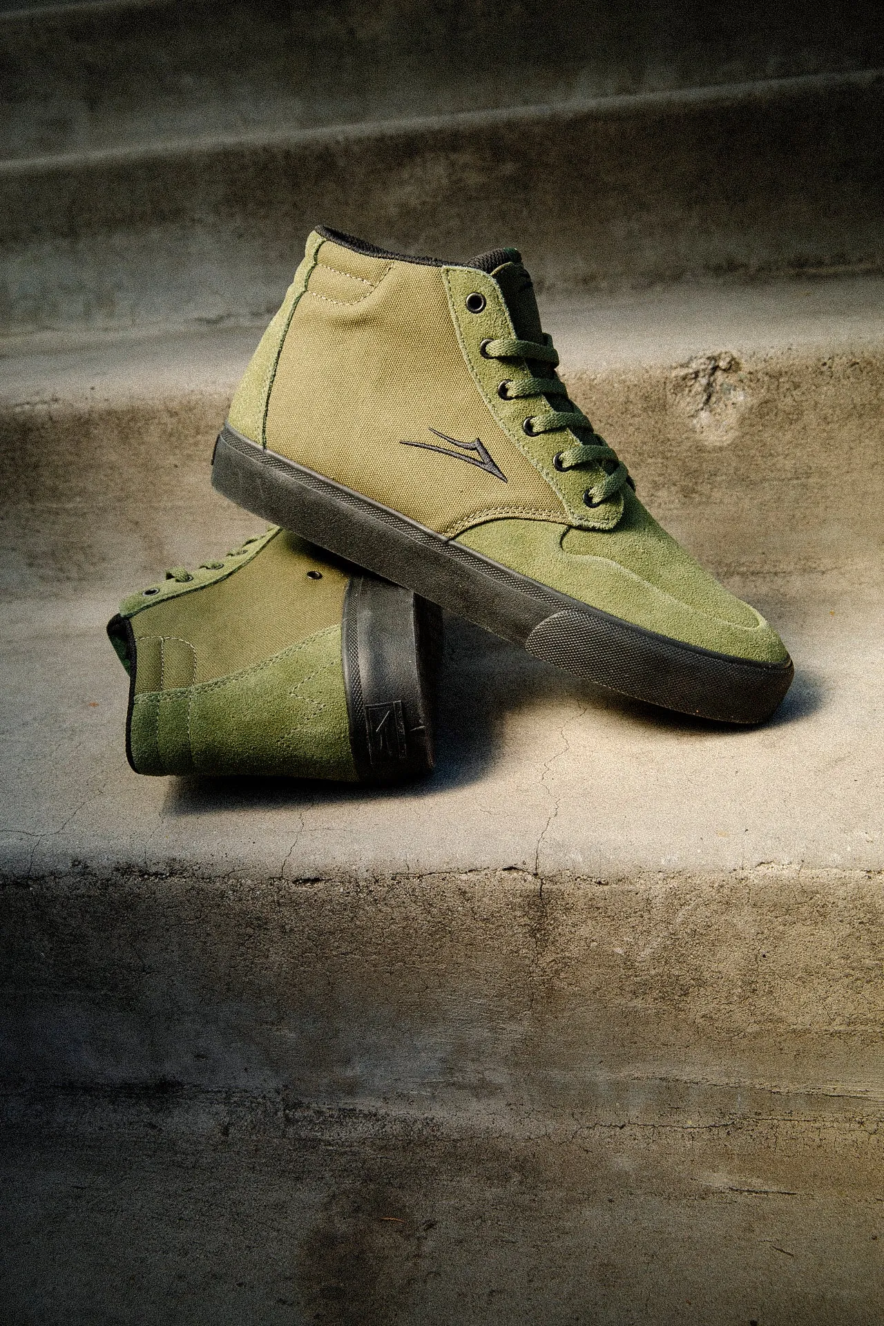 Riley 3 High - Olive/Black Suede