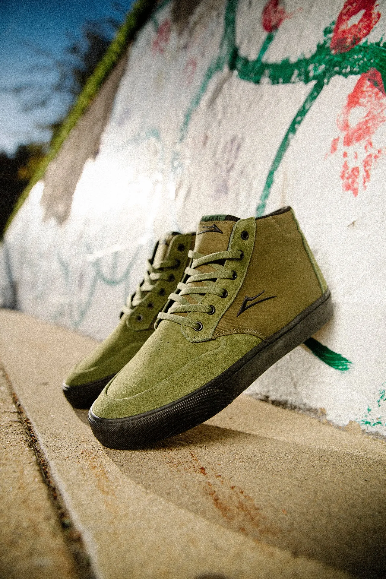 Riley 3 High - Olive/Black Suede