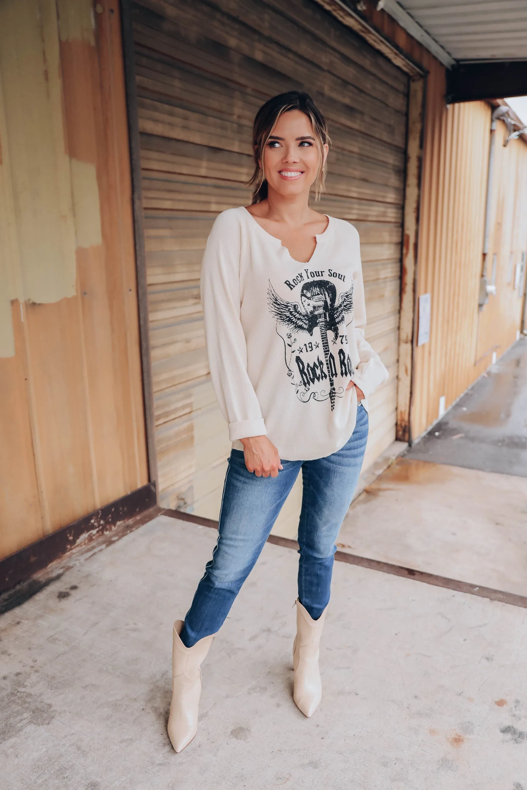 Rock Your Soul Graphic Thermal Top