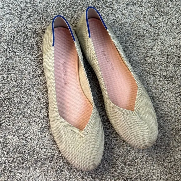 Rothy’s the Flat Metallic Gold Women’s 11