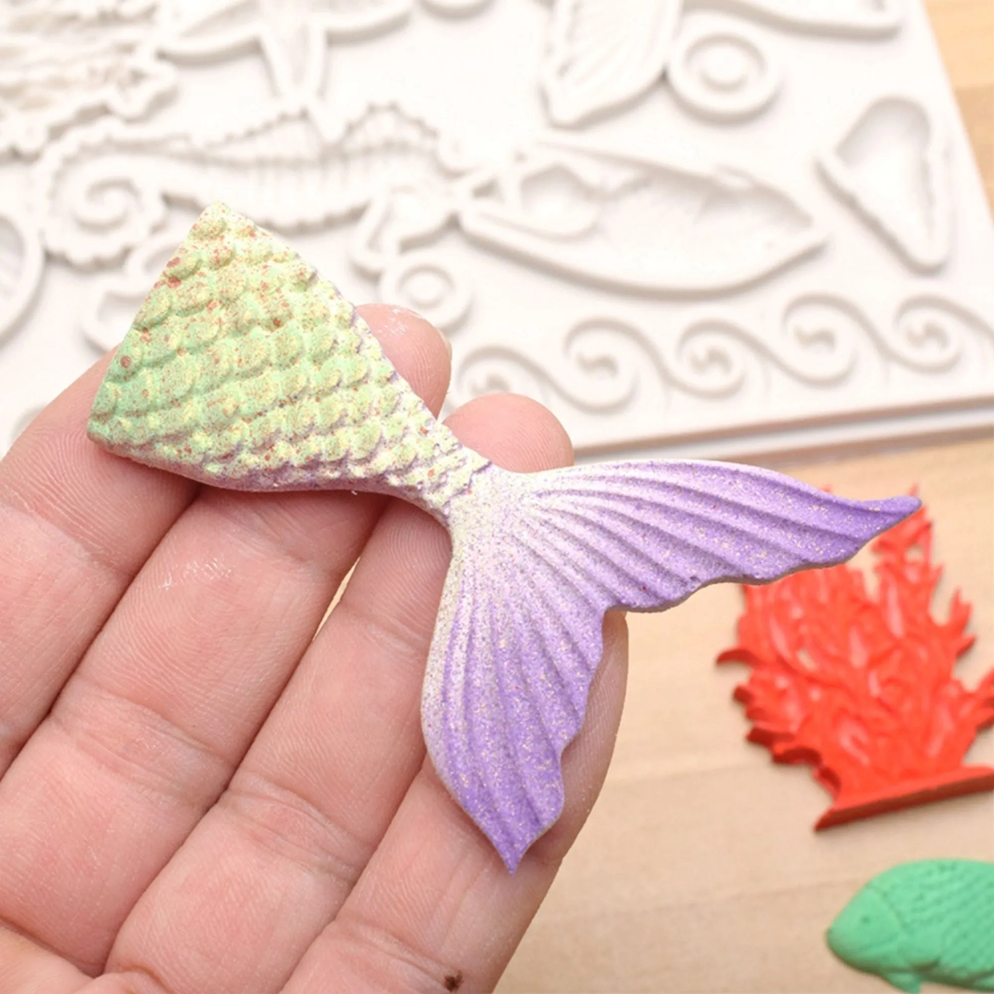 Sea Life Silicone Mold for Crafts, Jewelry, Resin, Polymer Clay.